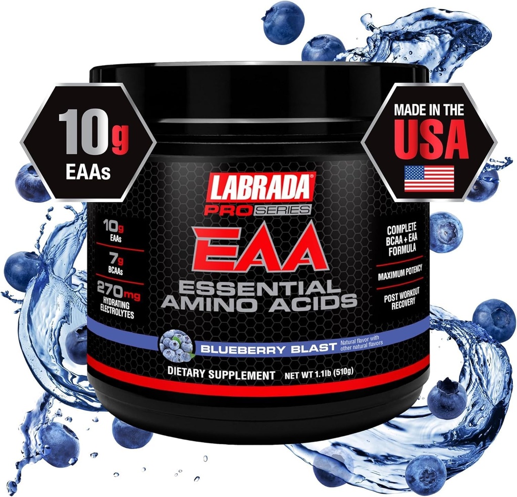 Pro Series EAA Maximum Potency Complete Essential Amino Acid Hydrating Formule with 10g EAAs 7g BCAAs & 270mg Hydrating Elecrolytes Recovery and Performance (Burry Blast)