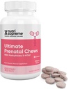 Nutri Najvyššie prenatálne vitamíny, žuvacie prenatálne vitamíny pre ženy s vysoko Absorbovateľným metyl folátom, kompletný prenatálny multivitamín so železom, Kosher, Cherry Flavor, 90 grófov