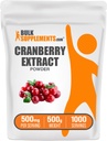 BulkSupplementments.com Cranberry Extract Powder - brusnicový chuťový prášok, Zdroj z Vaccinium Macrocarpon Fruit - Vegan & Gluten Free, 500mg per Serving, 500g (1,1 lbs) (Pack of 1)