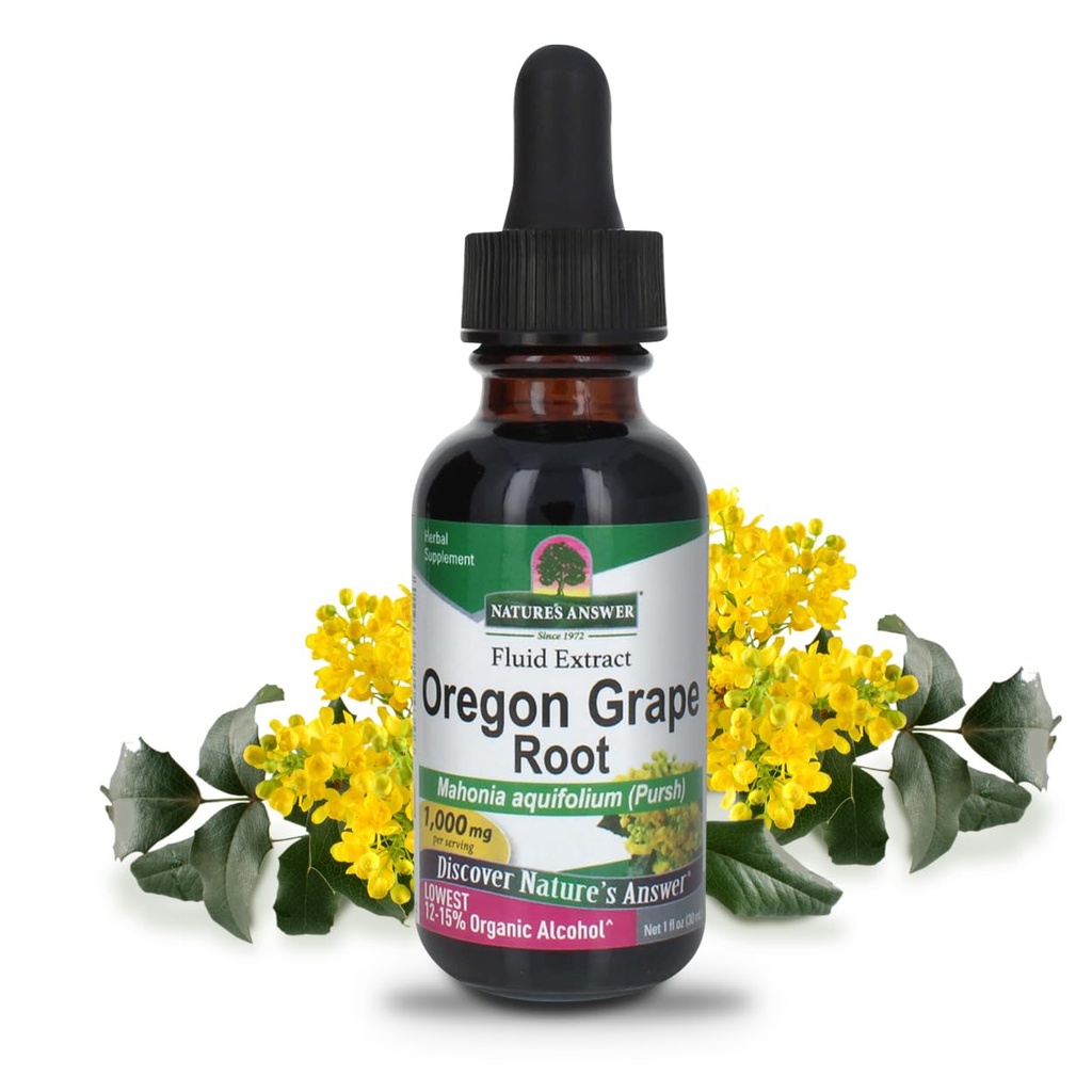 Prírodná odpoveď Oregon Grape Root s nízkym organickým-Alcohol 1oz extraktu 