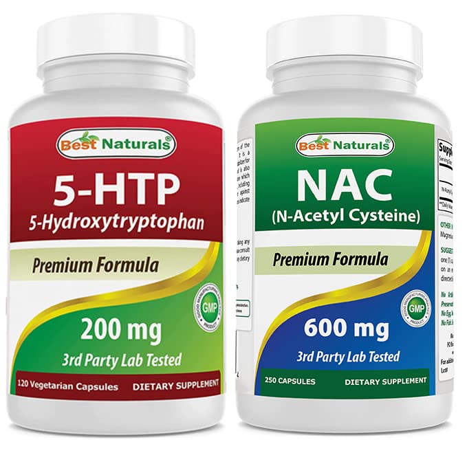 Najlepšie prírodné látky 5- HTP 200 mg & NAC - N Acetyl Cysteín 600 mg
