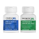 OmegaXL Výkonná Joint and Muscle Support Supplement (60 gróf) & Probiotic XL - PreforPro, DE111, Stabilný police - Podporte zdravý rast Gut Flora (30 Veggie caps)
