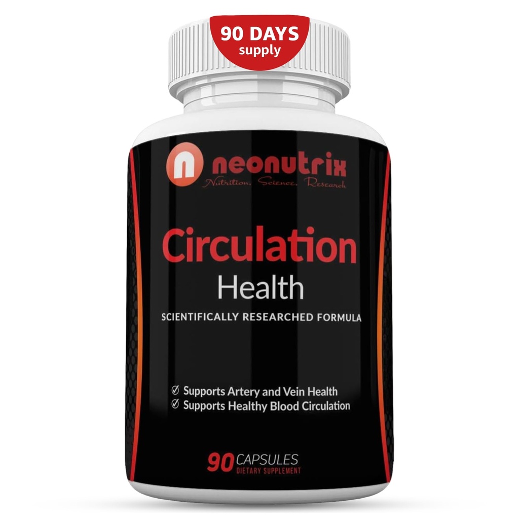 Krv Circulation Health Supplement for Vein Health & Artery Health - L-Arginín, Ginger Root, Hawthorn & Diosmin Kardiovaskulárne doplnky - Prírodné circulation Supplements - 90 Kapsule od Neonutrix