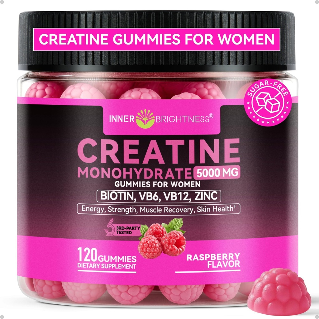 Inner Brightness Creatine Monohydrate Gummies for Men & Women, Chews