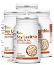 Allbe Soy Lecithin Softgels, 500mg Lecithin with 4mg Beta-Carotene and 50IU Vitamin E Supplement, 4 Packs of 60 Antioxidant & Liver Function Support Capsules, Serving Size: 1 Softgel, 120 Days Supply