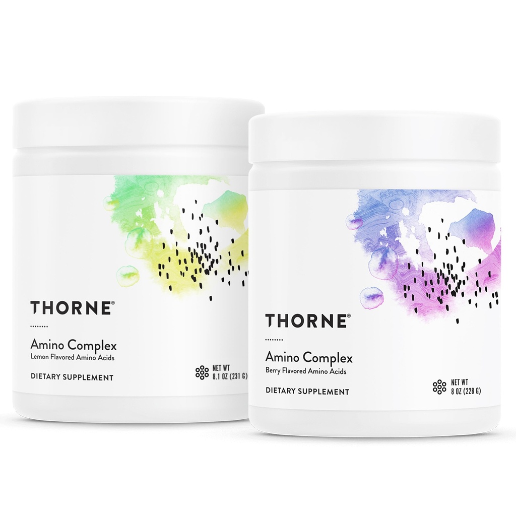 THORNE - Aminokomplex Bundle - podporuje Lean svalovej hmoty a výroby energie - Citrónové a Berry chuťové prísady