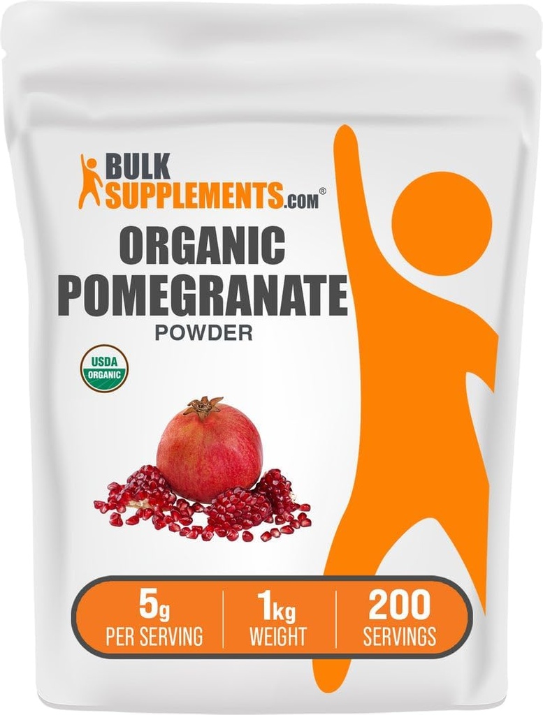 BulkSupplementments.com Organické granátové jablko prášok - granátové jablko doplnok pre imunitnú podporu, bylinné doplnky - bez lepidla, 5g na porciu, 1kg (2,2 lbs) (Pack of 1)