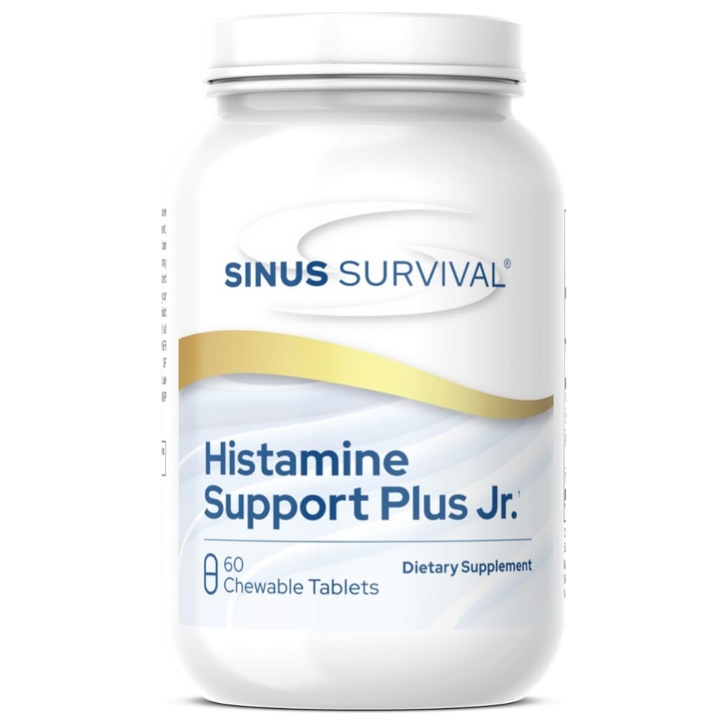 Histamine Support Plus Jr – Kids’ Natural Allergy & Sinus Relief Supplement – Supports Histamine Balance, Immune Health & Respiratory Comfort – Berry Flavor – 60 Chewable Tablets