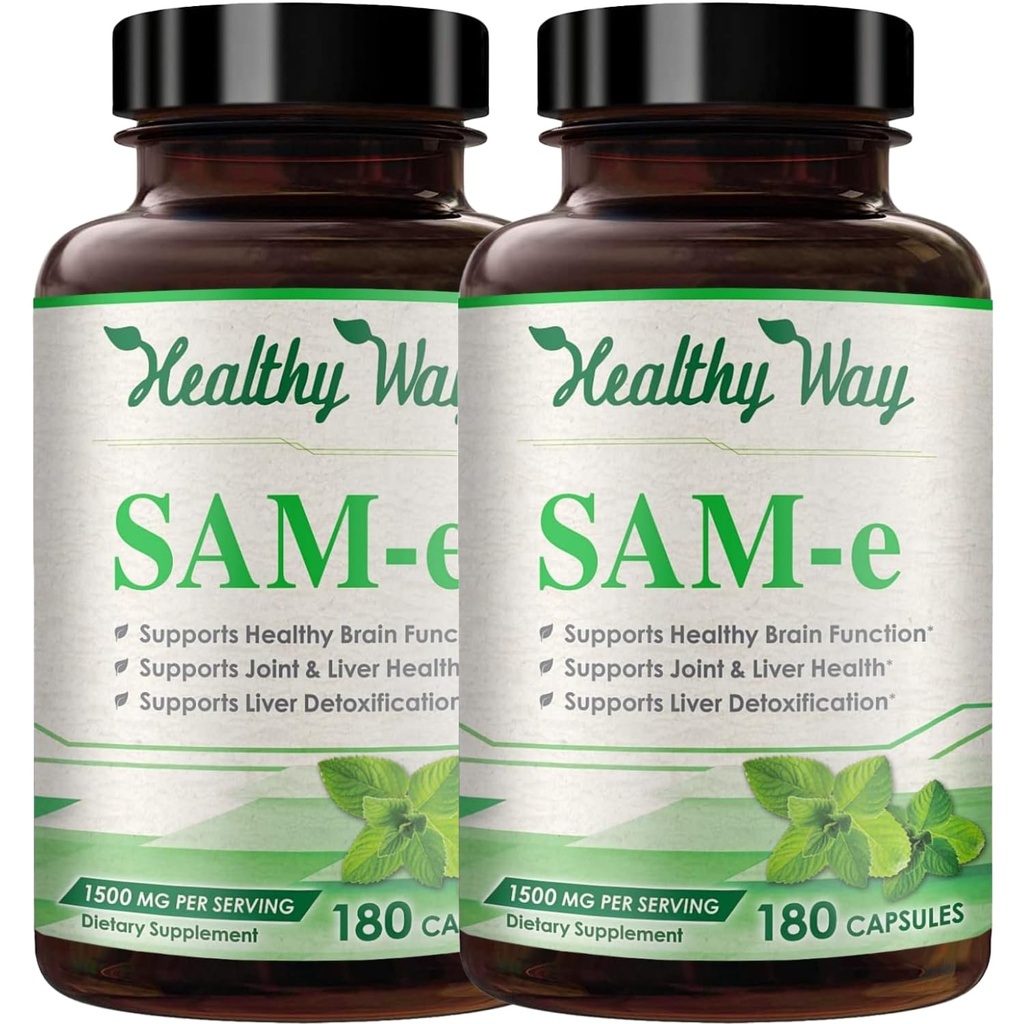 1500mg SAM-e Supplement - High Strength S-Adenosyl-L-Methionine Capsules 1500mg per Serving for Joint Brain Liver and Mood Support - Non-GMO High Absorption Same Supplement (120 Servings)