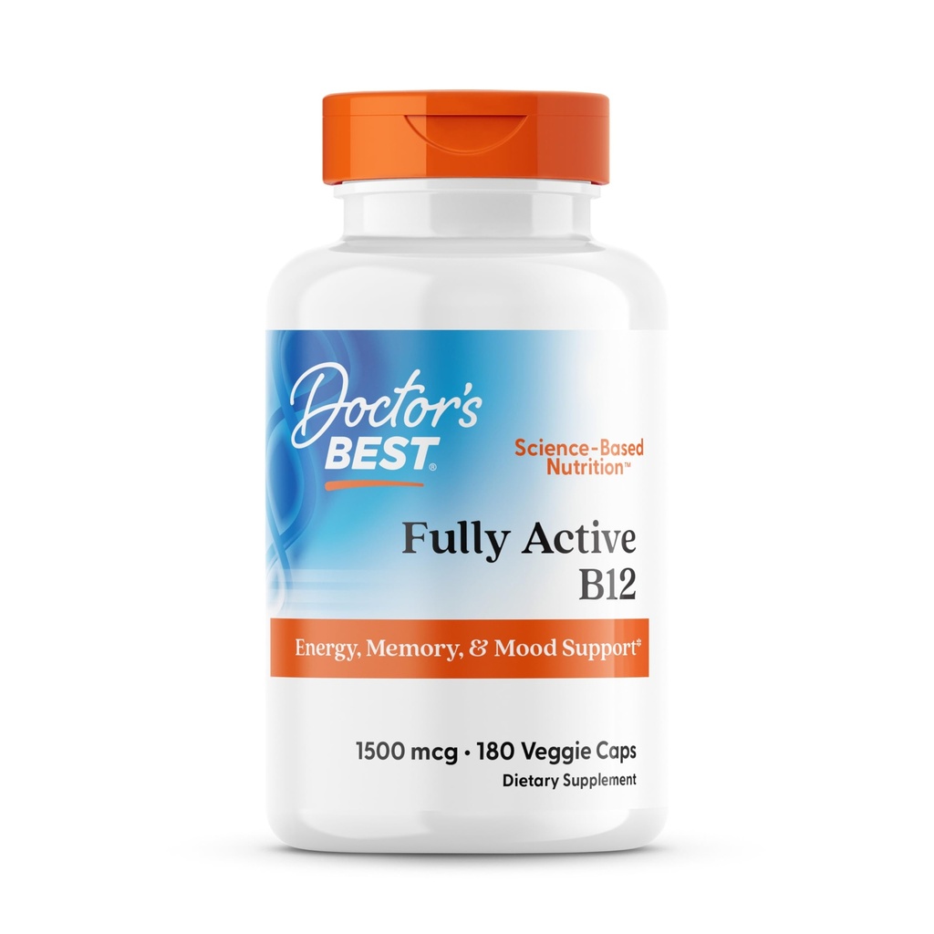 Lekári Najlepšie plne aktívny metyl B12, Metylkobalamín, Energia, pamäť, & Podpora nálady, non-GMO, Gluten Free, Soy Free, Vegan 180 Veggie Caps