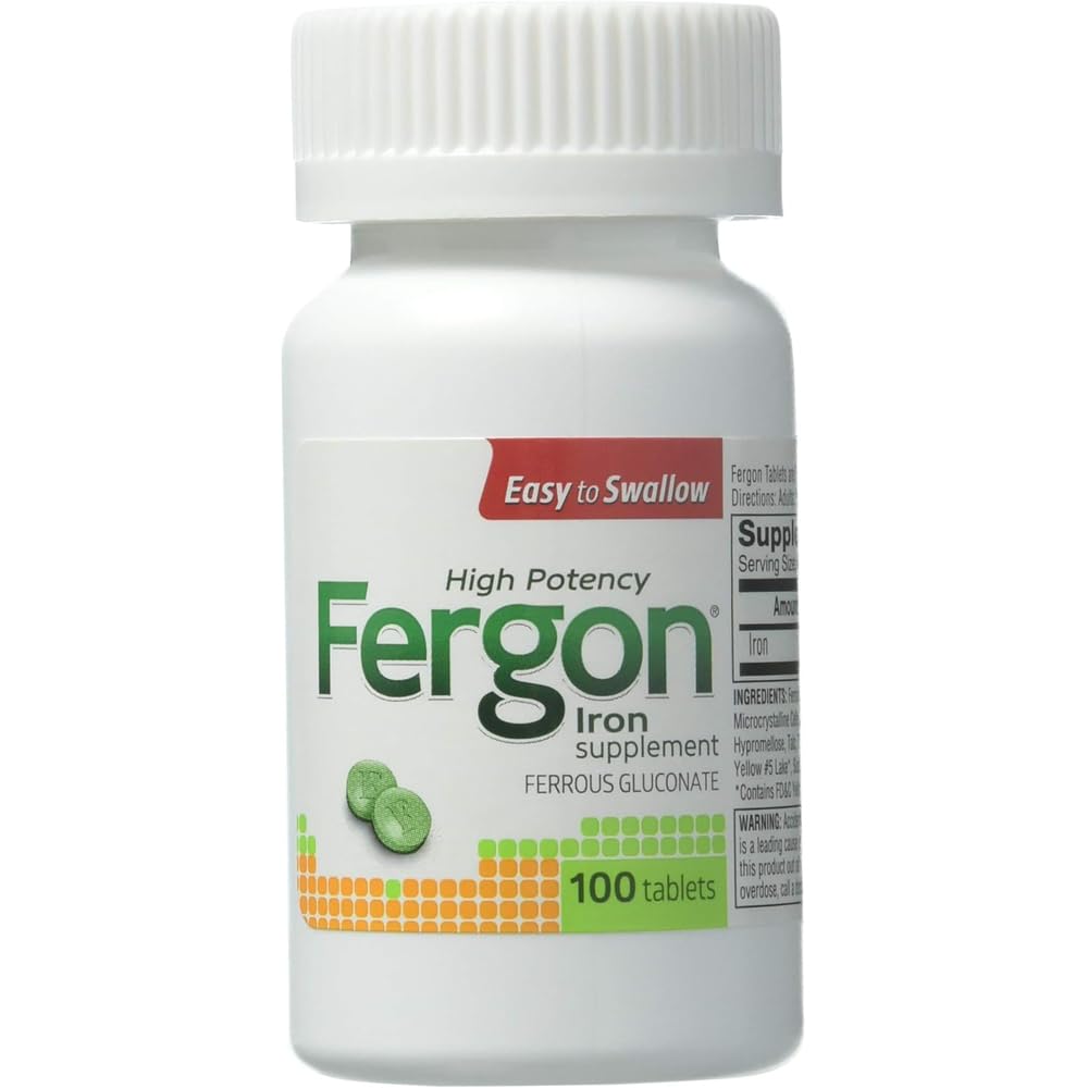 Fergon High Potency Železo Supplement, 100 Počet