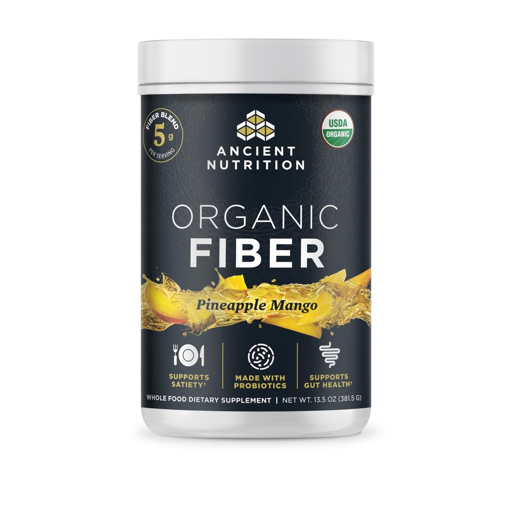 Staroveká výživa organické vlákna prášok, Ananás Mango, Rozpustné vlákno z Acacia & Konjac koreň, podporuje trávenie zdravie, znižuje Bloating, 13.5 oz