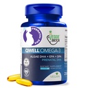 Vegánske prenatálne vitamíny s DHA (60 gróf) Omega-3 - Qwell Better Than Fish Oil, Mozog Funkcia - 820 Mg Algae DHA & EPA, Vegánske prenatálne vitamíny s vitamínom E, karagén-free
