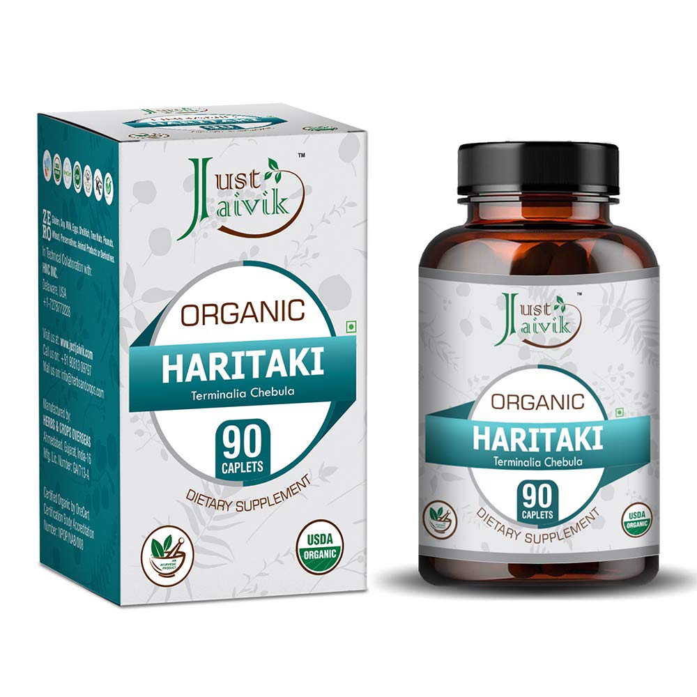 Len Jaivik Organic Haritaki (Terminia Chebula) - 750mg (90 Tablets) 