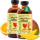 ČILDLIFE ESSIENCIE Deti Multivitamíny a minerálne - deti Vitamíny, Tekutý multivitamín pre deti, Batoľa Multivitamíny, Tekuté vitamíny, Baby Multivitamín - Prírodný Orange & Mango, 8 Fl Oz (Stock of 2)