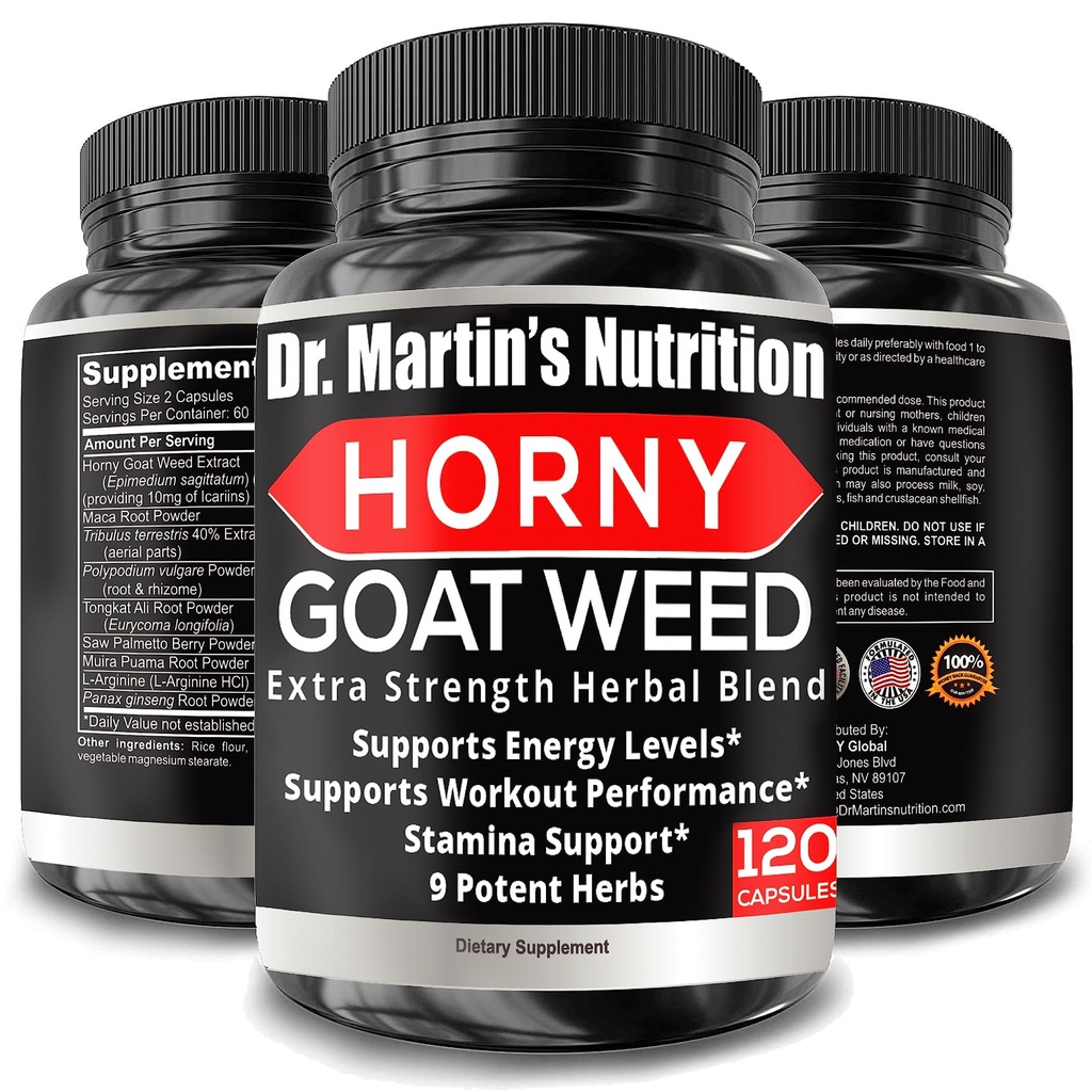 Super Sila 1590mg Horny Koza burina 120 Kapsule s Maca Arginine & Ginseng - Prirodzene zvýšiť svoje zdravie, cvičenie výkon, vytrvalosť a energia, Spoločné zdravie pre mužov a ženy (120C)