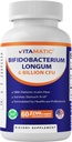 Vitamatic Bifidobacterium Longum 6 miliarda CFU na kapsulu DR - 60 gróf - podporuje duševné zdravie - vyrobené s prebiotickým inulinovým vláknom