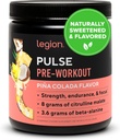 LEGION Pulse pred tréningom - Všetky prírodné oxidu dusnatého Drink na zvýšenie energie, Kreatín bez, prirodzene sladené, Beta Alanyne, Citrulín, Alpha GPC (Pina Colada)