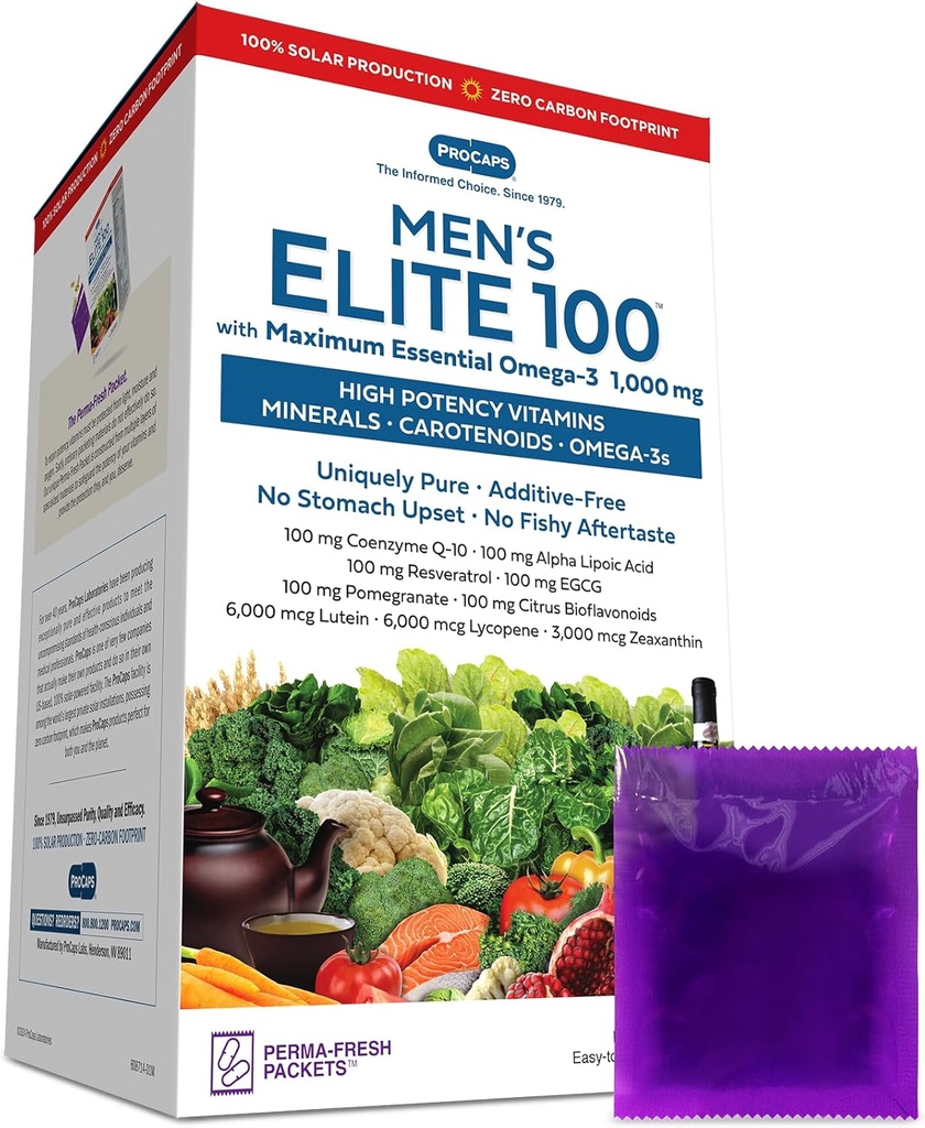 Andrew LESSMAN Multivitamín - Pánske Elite-100 s maximálnym esenciálnym Omega-3 1000 mg 30 Packets  Žiadne prídavné látky