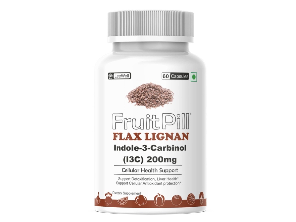 by LeeWell Flax Lignan with Indole-3-Carbinol (I3C) 200 mg | flax seed lignan extract | healthy estrogen metabolism | support hormonal balance for women, men | Liver health supplement -60 Capsules