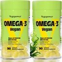 Vegan Omega-3 DHA Supplements - Premium Fish Oil Alternative from Algae Oil 