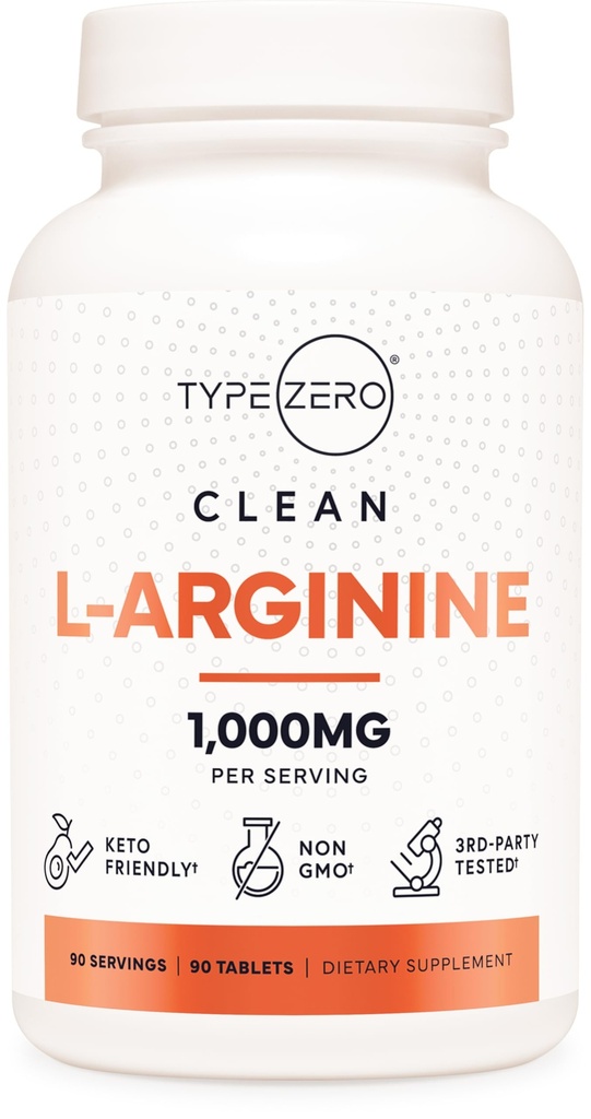 Typ Zero L-arginín 90 Tablety 1000 mg na obsluhu - Non-GMO