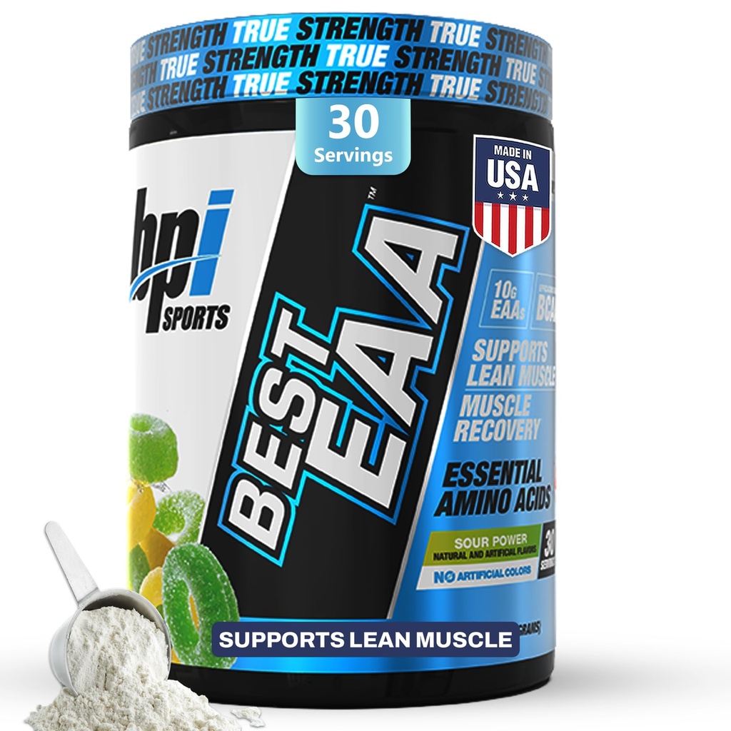 BPI Sports Essential Amino Acides EAA Powder - Pre, Intra a Post Cvičenie Drink - BCAA Powder pre mužov a ženy, EAA + BCAA + Hydratácia. Pokročilý vzorec s 10 g EAA. (Naša sila)