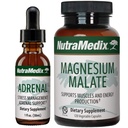 NutraMedix Energetická podpora Bundle - Zahŕňa adrenal Energy Support Tekuté kvapky a kapsule malátu horčíka od Energy & Athletic Support - Bez kofeínu - 2-piece Supplement Set
