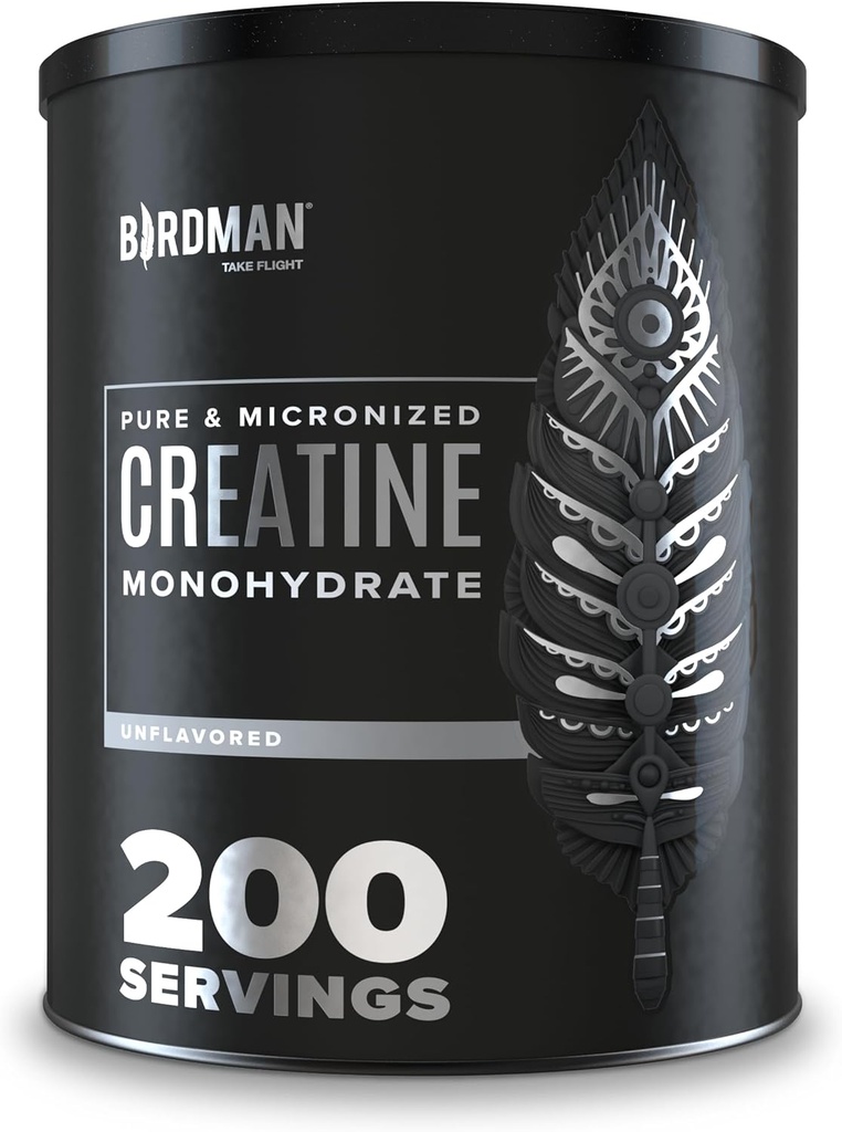 BIRDMAN Micronized Creatin monohydrate prášok, svalové zotavenie, kofeín zadarmo, Kreatín pred tréningom, Vegan, Post Cvičenie, Gluten Free, cukor zadarmo 200 Slúži (5 Grams Each)