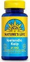 Nature's Life Icelandic Kelp 41 mg - Sea Kelp Iodine Supplement from Icelandic Seawater - Thyroid Support for Women and Men with 225mcg Natural Iodine - 60-Day Guarantee, 250 Servings, 250 Tablets