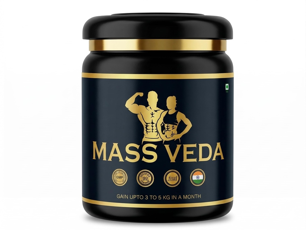 UVC Mass Veda Ayurvedic Weight Gainer Powder for Men & Women | Herbal High Protein Weight Gain Formula | Muscle Support & Healthy Weight Management | Trial Pack | 100g