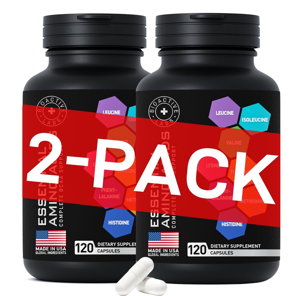 Esenciálny komplex aminokyselín pre mužov a ženy - Advanced cvičenie Power & Recovery Formula - Vegan BCAA Amino Acid Supplement with All 9 Branch Chain Essential Aminos - 240 Keto Friendly EAA BCAA Pills