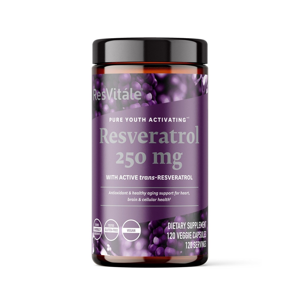 Resvitale Resveratrol 250 mg - Resveratrol Supplement pre Muži a ženy - 120 Veggie Kapsule