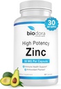 Zinkový vysoký výkon, No GMO, Vitamíny pre dobrú pokožku, Imunitná podpora Supplement & Antioxidant, Vegan, 50mg Per Servings, 60 Kapsule, Neochutené