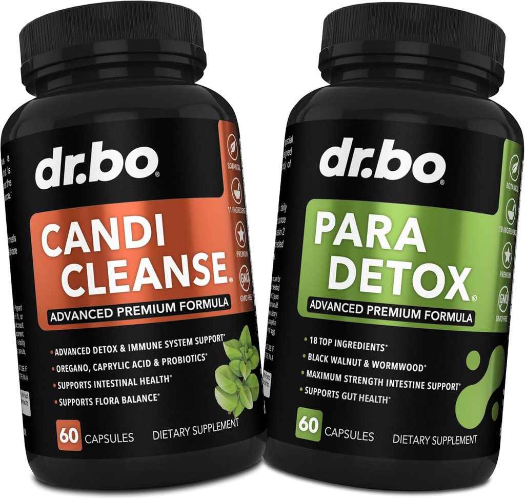 Candi Cleanse & Intestine Detox Support Supplement Pills - Extra Strength Probiotic Cleanser with Intestinal Flora Gut Support - Natural Oral Herbal Oregano, Caprylic Acid, Wormwood & Black Walnut