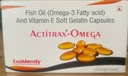 Omega Fish Oil with Vitamin E Soft Gelatin Capsules, Omega-3 Fatty Acid, 1x10 Softgel Capsules