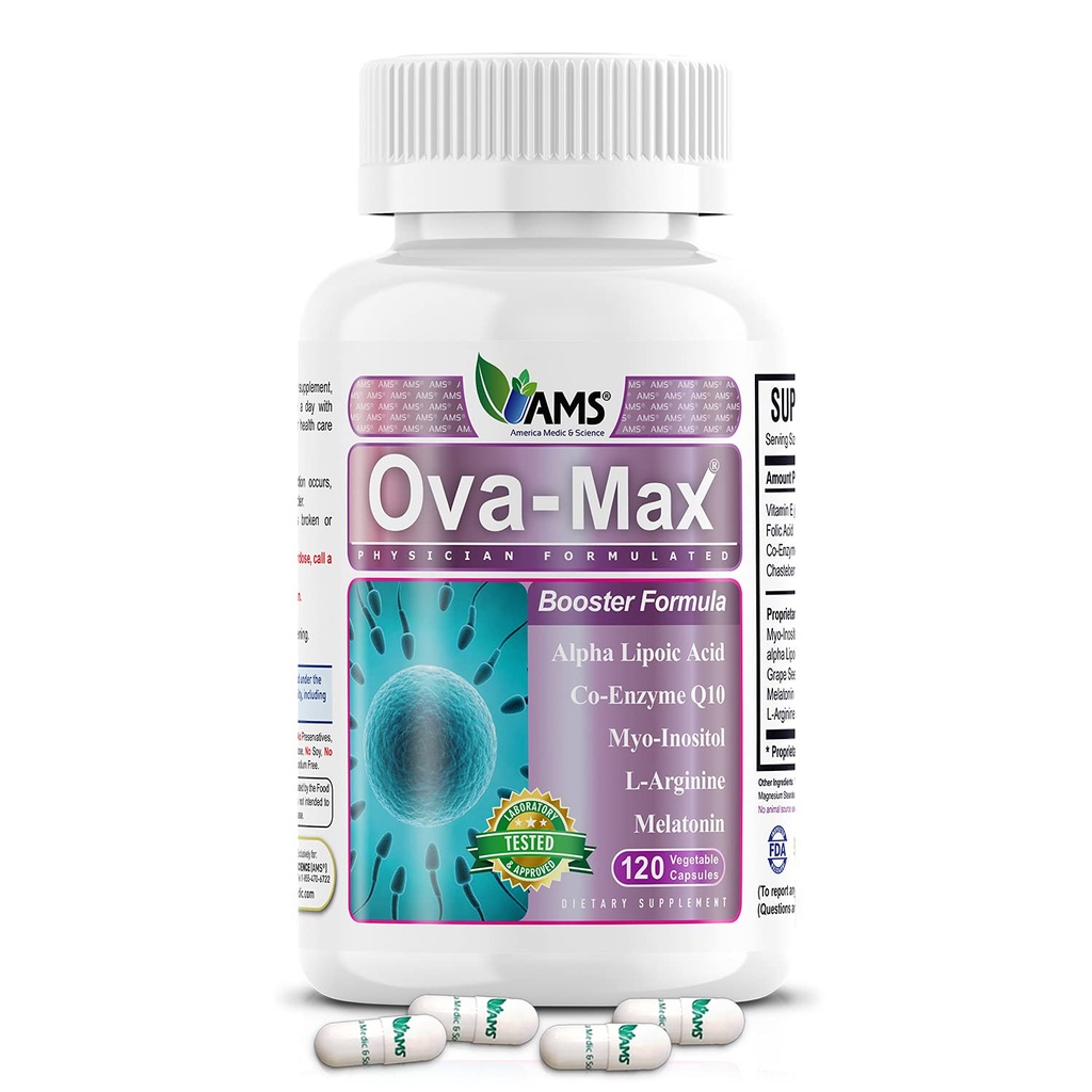 America Medic & Science OVA-Max prenatálne vitamíny pre ženy (120 Kapsule) Posilňuje plodnosť a ovulácia 
