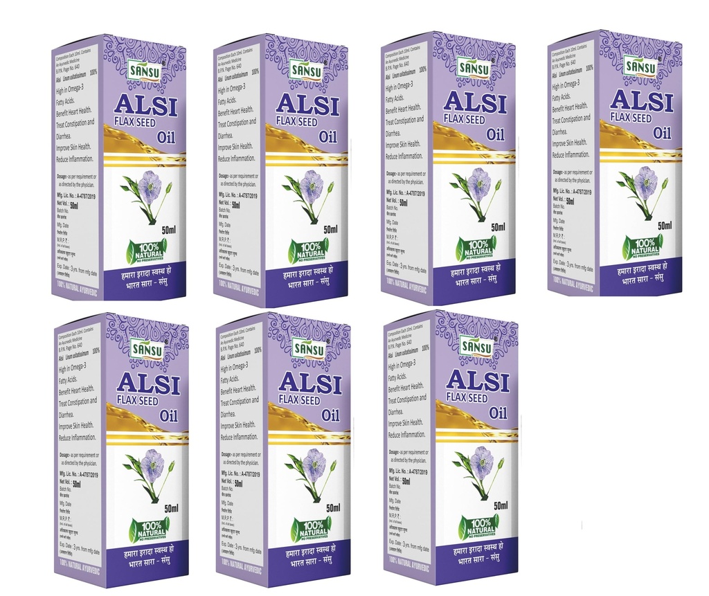 Sansu Alsi Oil (Flaxseed Ka Oil) || 50ml (Pack of 7) || Ayurvedic.
