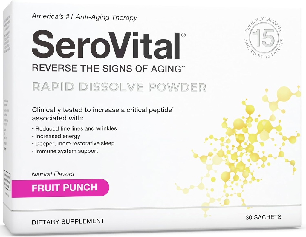 Sérovitálny Rapid Rozpúšťaný prášok - Anti-Aging doplnok pre ženy, kožné výhody, energie a lepší spánok 