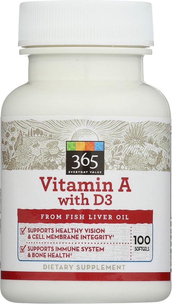 365 podľa celého potravinového trhu, vitamín A s D3, 100 ot