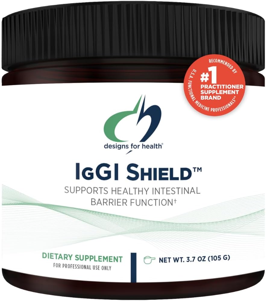 Designs for Health IgGI Shield Powder - Dairy-free Imunoglobulín IgG Supplement, SBI with N-Acetyl-Glukosamín - podporuje zdravú intestinálnu bariérovú funkciu (3.7oz / 30 Servings)
