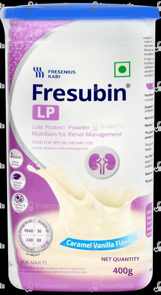 Fras-uben LP Meal Replacement Powder, Low-Protein Formula for Renal Support, with Vitamins & Minerals, Caramel Vanilla Flavour, 400g pack of 1