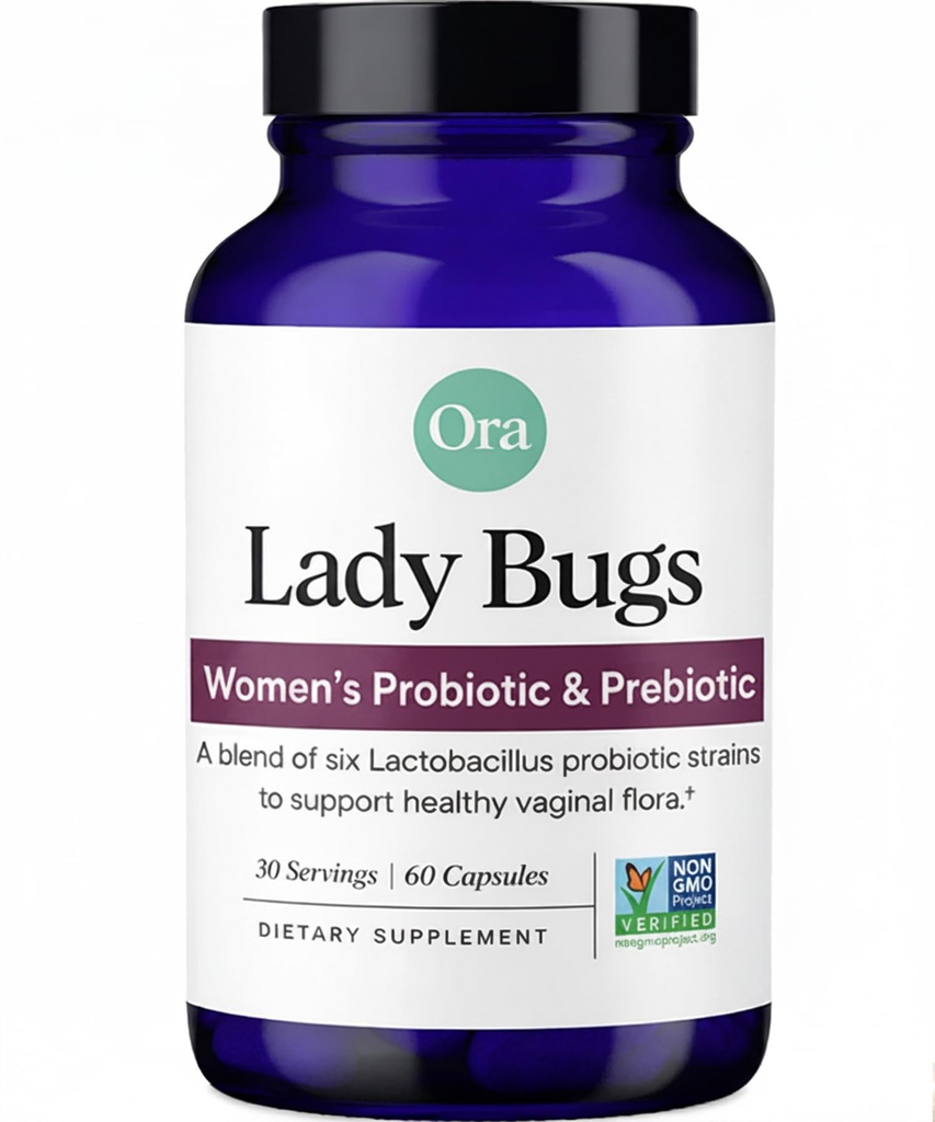 Ora Organic Prebiotiká a probiotiká pre ženy - Lactobacillus od Vaginal Health & Candida Support, Obsahuje 16 miliárd CFU, 6 kmeňov - 1 mesiac Supply, 60 Vegan Probiotic Kapsule