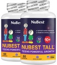 NuBest Tall 10+ - Advanced Bone Strength Formula - Podpora Imunita, Zdravý rozvoj & Optimálny Wellness - pre deti (10+) & Teenagerov, ktorí pijú mlieko denne - Pack 2 2 Mesiace Zásobovanie