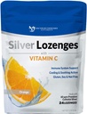 Silver Lozenges s vitamínom C - Premium Nano Silver 60 PPM Koloidné striebro, organický med a vitamín C Minerálne kvapky na podporu imunitného systému, Soothe Cough & Throat - 24 Orange Lozenges