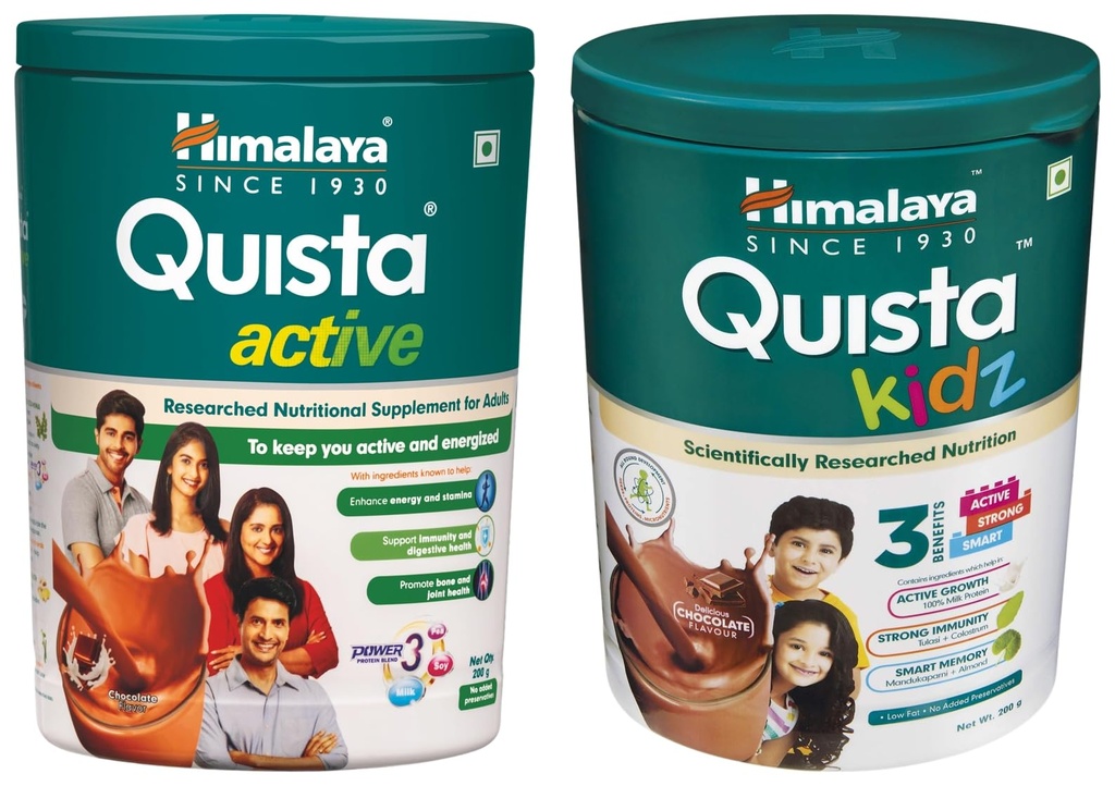 Himalaya Quista Active 200G Chocolate Flavour, Powder & Himalaya Quista Kidz 200g (Chocolate Flavor)
