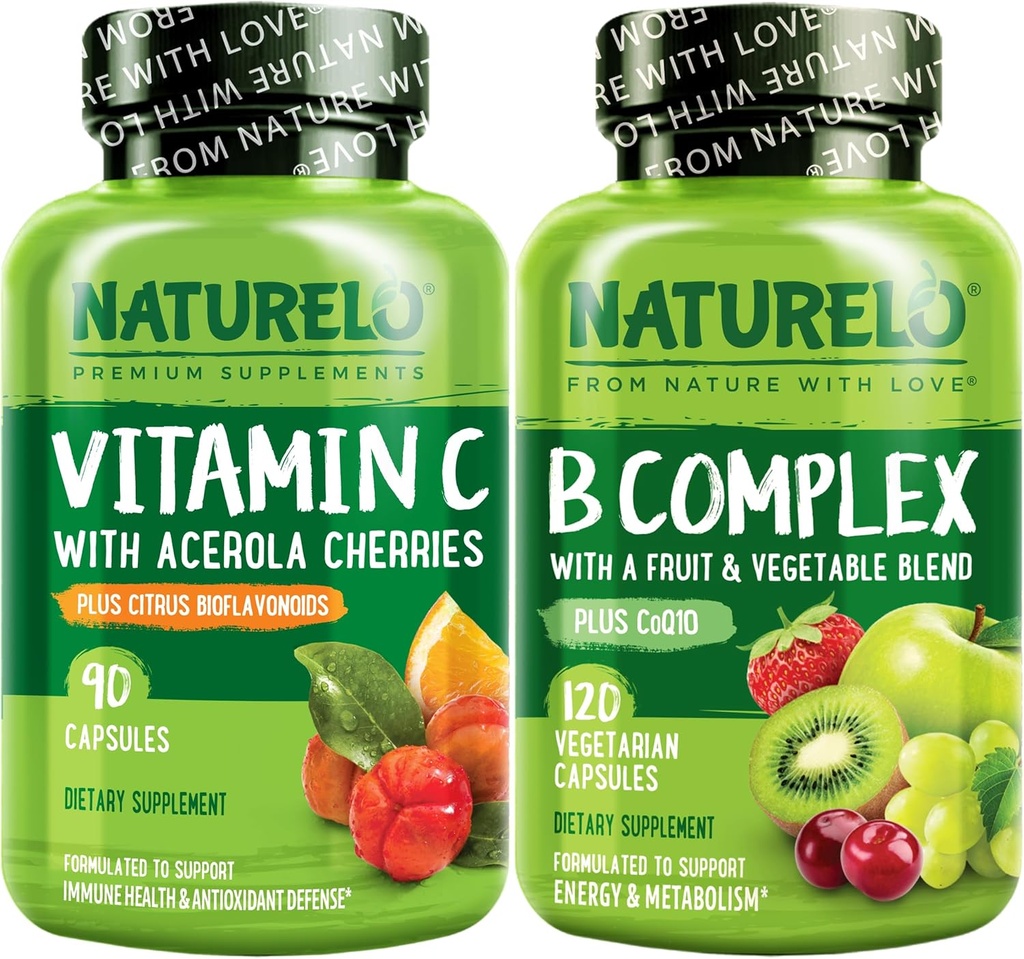 NATURELO vitamín C kapsuly, 90 Počet vitamín B komplex 120 Počet