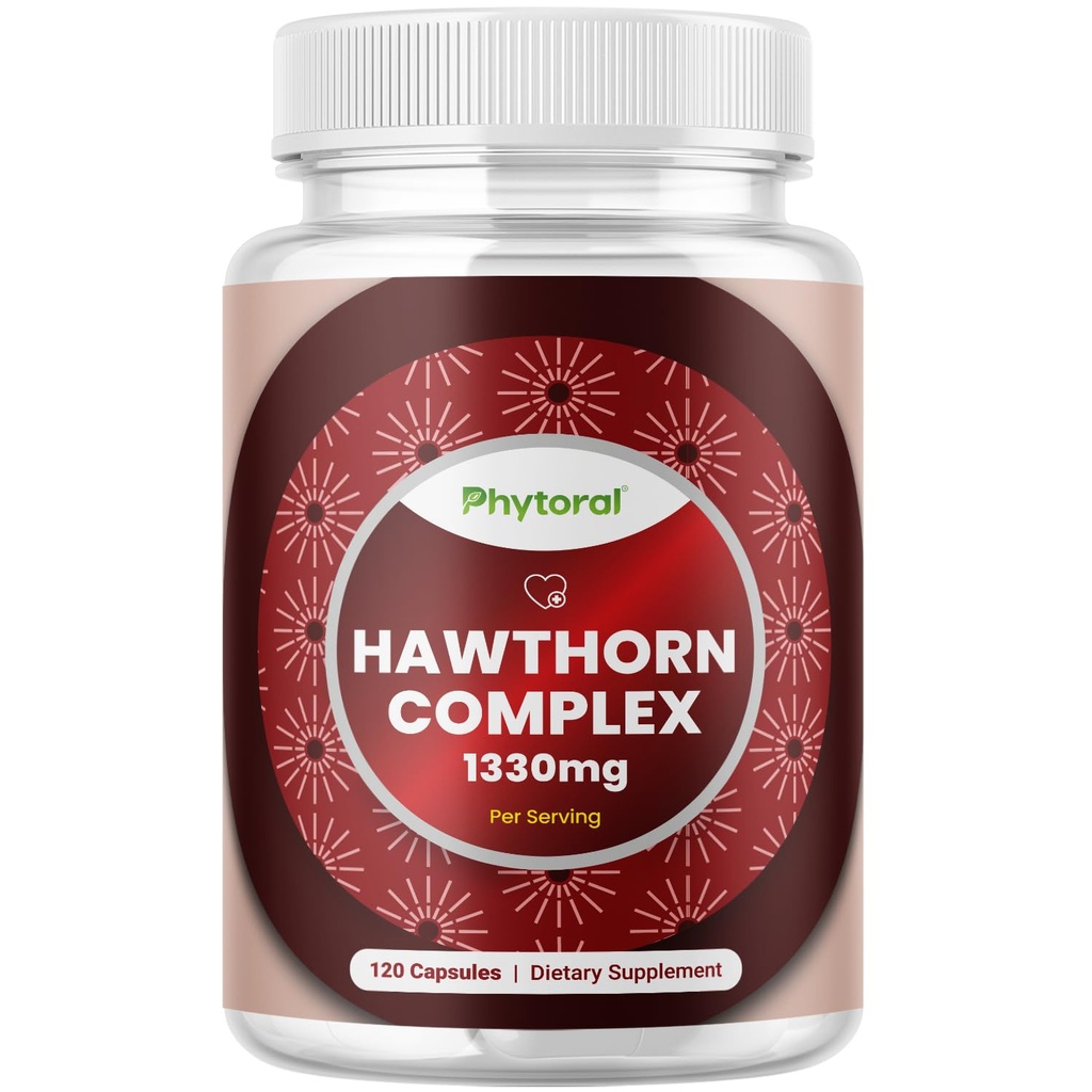 High Strength Hawthorn Berry Kapsule - Pure Antioxidant Hawthorn Berry Supplement with Leaf & Flower Extract 4:1 for Heart Health & Digestion - Energy Support for Men & Women - 120 Count Pack