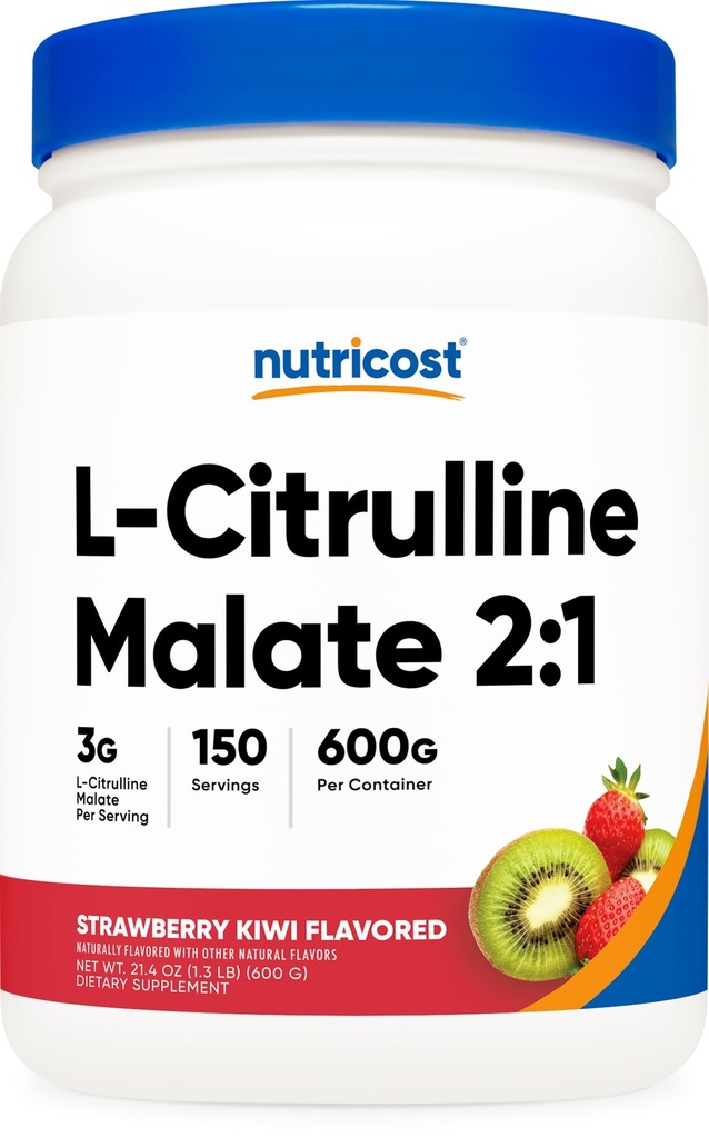 Nutricost L-citrulínmalát 2:1 (600 gramov) (jahoda Kiwi)