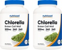 Nutricost Chlórella kapsuly (2 fľaše) 500 mg, 240 kapsúl na fľašu